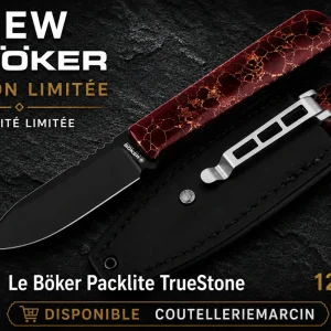 Böker Packlite TrueStone 121448 – Couteau Outdoor Lame Magnacut Edition Limitée